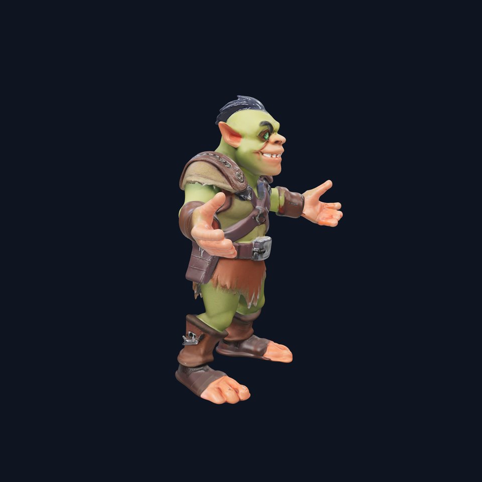 Goblin Warrior D Character Rigged and Animated